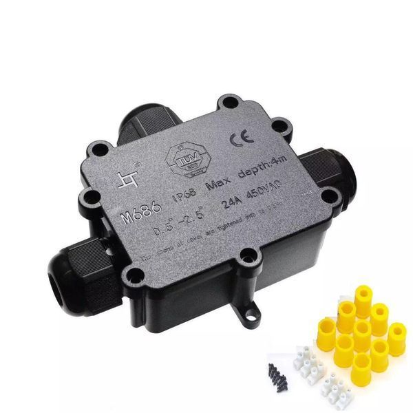 Розподільна коробка SWT.M686-T 3pin IP68, 24A, 450V SWT.M686-T фото