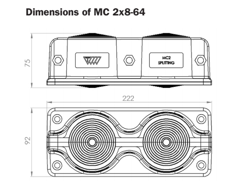 Введення кабелю MC 2x8-64 2 входи діаметр кабелю 2x8-64мм IP55 Trelleborg MC 2x8-64 фото