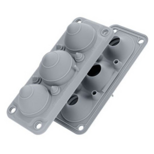 МЕМБРАННА ПАНЕЛЬ ВВЕДЕННЯ КАБЕЛЯ MC 3/7 LIGHT GREY UL94 V-0 IP66/IP67 2 x 24-54mm, 1 x 30-60mm, 4 x 10-14mm MC 3/7 фото