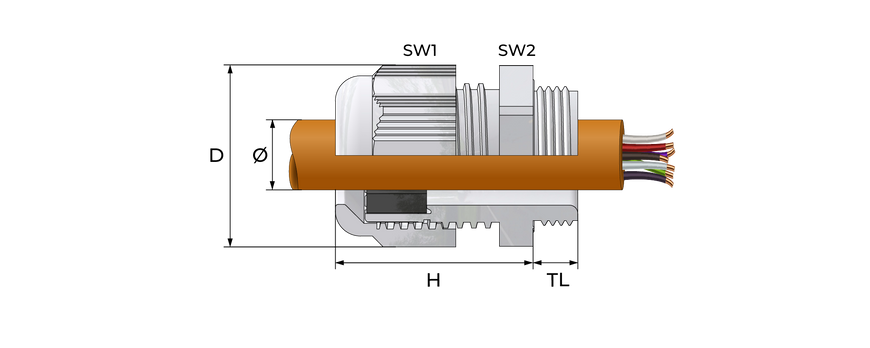 Кабельний ввід PG 9 CABLE GLANDS BİMED L.GRAY (сер.) Поліамід, діаметр кабелю 4,0-8,0 мм. BS-12 BMD фото